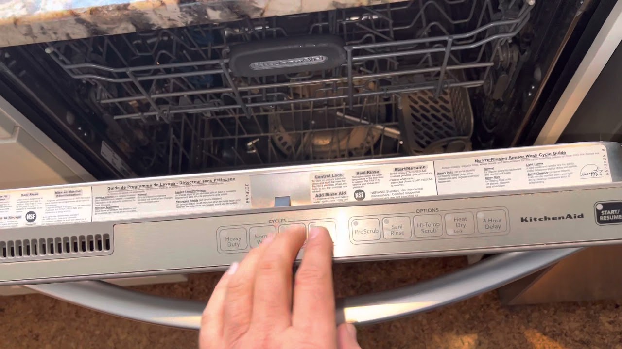 kitchenaid dishwasher clean light blinking